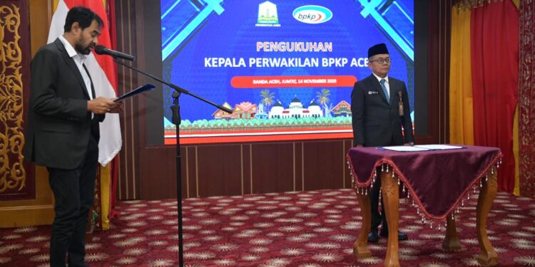 Gubernur Muallem Kukuhkan Kepala BPKP Baru, Ungkap Janji Presiden Bantu Keruk Muara Pelabuhan di Aceh