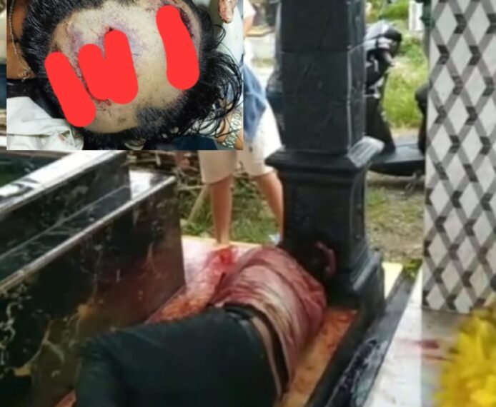 Warga Patumbak Geger, Pria Ditemukan “Mandi Darah” di Samping Makam Ayahnya