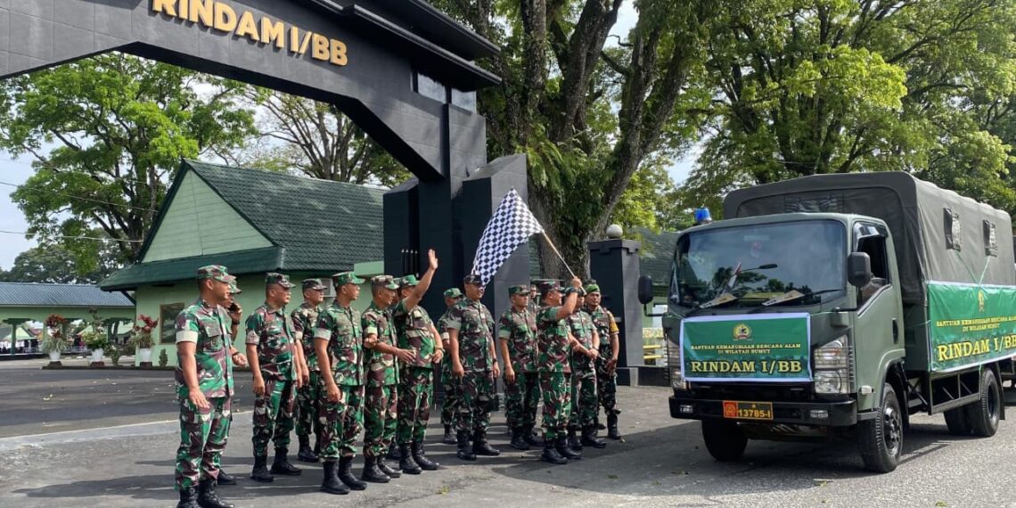 Rindam I/BB Kirim Bantuan Kemanusiaan Untuk Korban Bencana di Wilayah Sumut