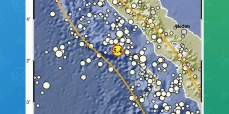 Breaking News: Gempa berkekuatan M 5,4 Guncang Simeulue, Aceh