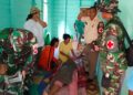 Satgas Gulbencal Kesdam I/BB Bersama Yonif 125/SMB Evakuasi Pasien Gunakan Helikopter di Tapanuli Tengah