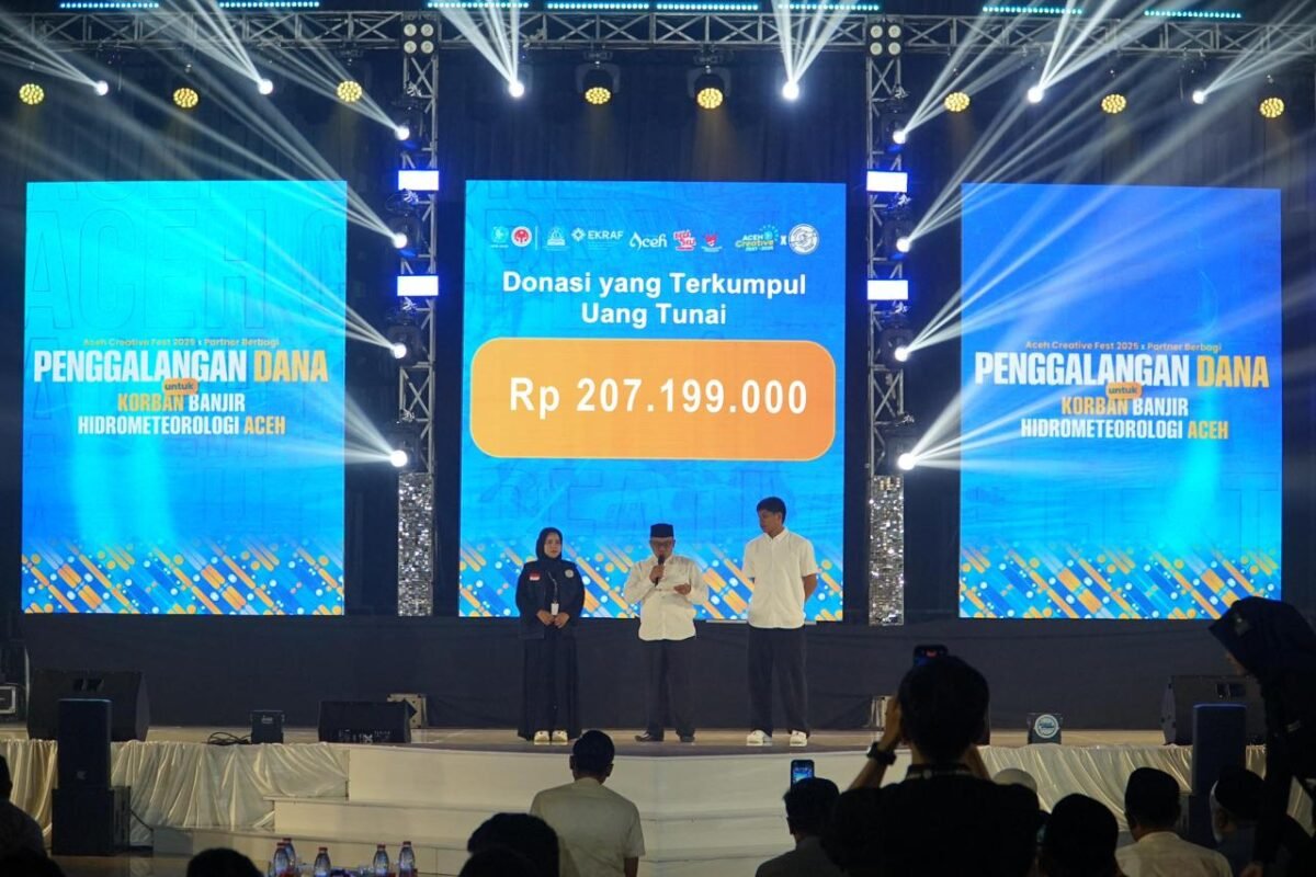 Aceh Creative Fest 2025 Rampungkan Aksi Kemanusiaan, Donasi Capai Rp 207 Juta