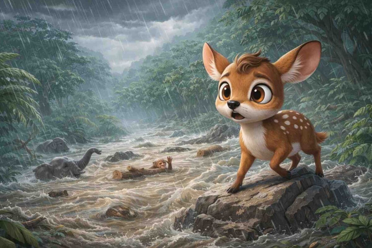 Kisah si Kancil : Bencana Banjir di Hutan Nusantara Raya