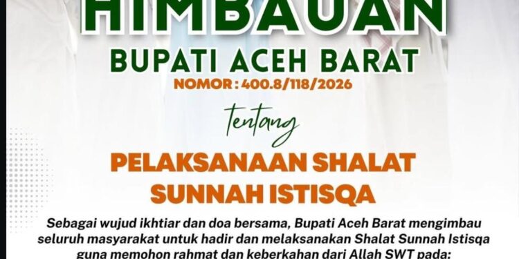 Pemerintah Aceh Barat Himbau Gelar Shalat Sunah Istisqa