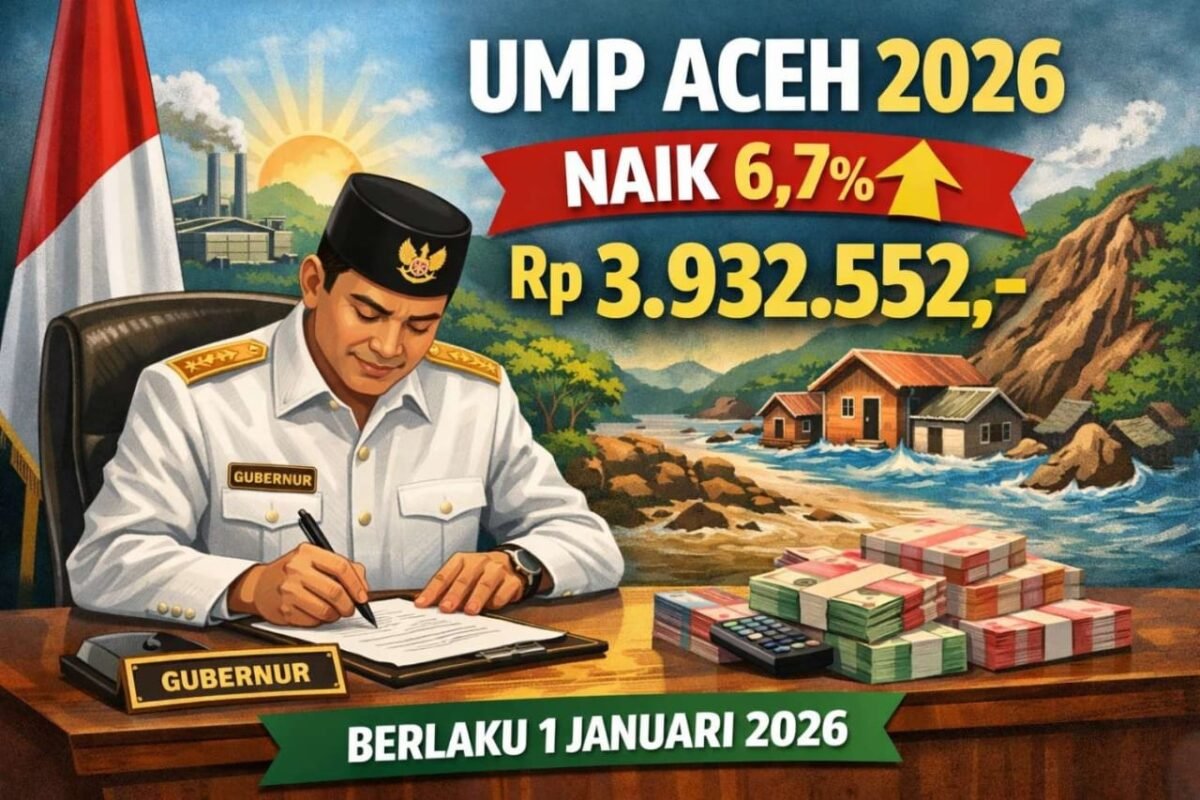 UMP Aceh 2026 Naik 6,7 Persen