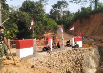 Satgas Gulbencal Kodam I/BB Tuntaskan Jembatan Aramco di Hutanabolon