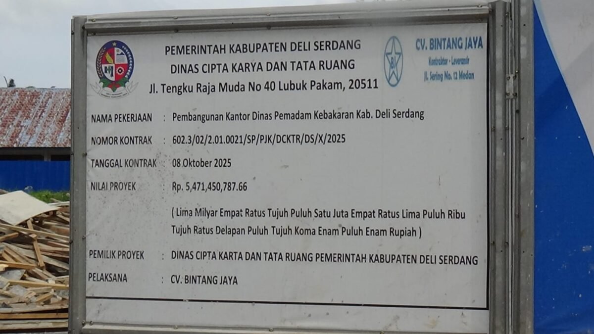 Dinas Cipta Karya Deli Serdang Beri Penjelasan Terkait Proyek 5,4 Milyar CV Bintang Jaya, Diduga Abaikan K3 dan Keterlambatan