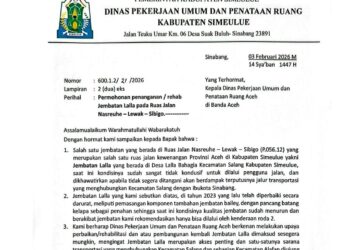 Kondisi Jembatan Penghubung Salang–Alafan Kian Memprihatinkan, PUPR Aceh Diminta Segera Tangani