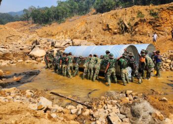 Satgas Gulbencal Kodam I/BB Rampungkan Pembangunan Jembatan Armco di Desa Bair