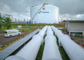 Tangki LNG Arun F-6004 milik PT Perta Arun Gas di Lhokseumawe