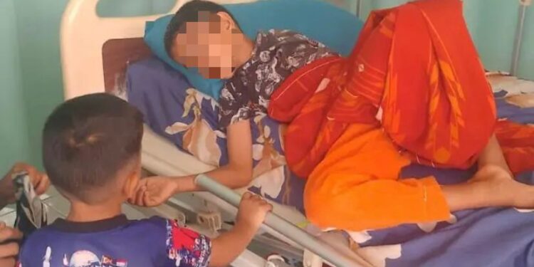 Salah satu anak korban Keracunan MBG kecamatan Sp Mamplam, Jumat (27/2/2026) (dok/Masakini.co)