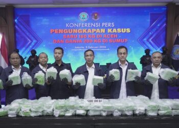 BNN Amankan 160 Kg Sabu dan 200 Kg Ganja dari Jaringan Aceh–Medan