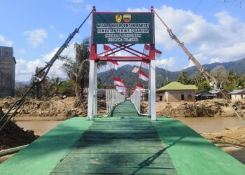 Satgas Gulbencal Kodam I/BB Tuntaskan Pembangunan Jembatan Perintis Garuda di Tukka