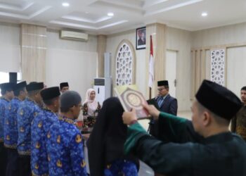 Pelantikan berlangsung di Aula Kanwil Kementerian Agama Republik Indonesia Provinsi Aceh, Banda Aceh. (Dok. Humas Kemenag Aceh)