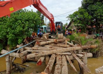 Kodim 0208/AS Mulai Pembangunan Jembatan Bailey di Medang Deras
