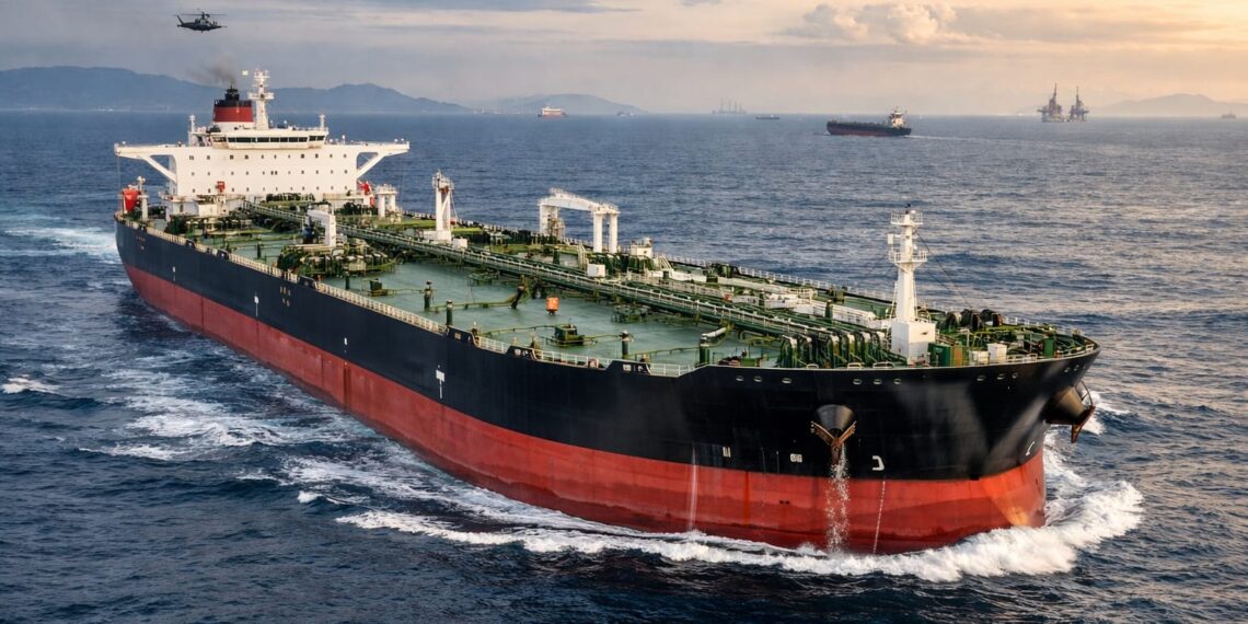 Ilustrasi Kapal tangker yang sedang berlayar. (Foto : ilustrasi dibuat menggunakan ChatGPT)