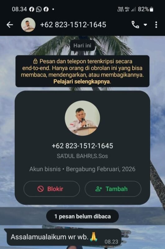 Waspada! Oknum Gunakan Foto Profil Ketua PWI Aceh Barat Diduga untuk Penipuan