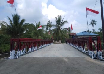 Kodim 0208/AS Rampungkan Pembangunan Jembatan Modular di Desa Lubuk Palas