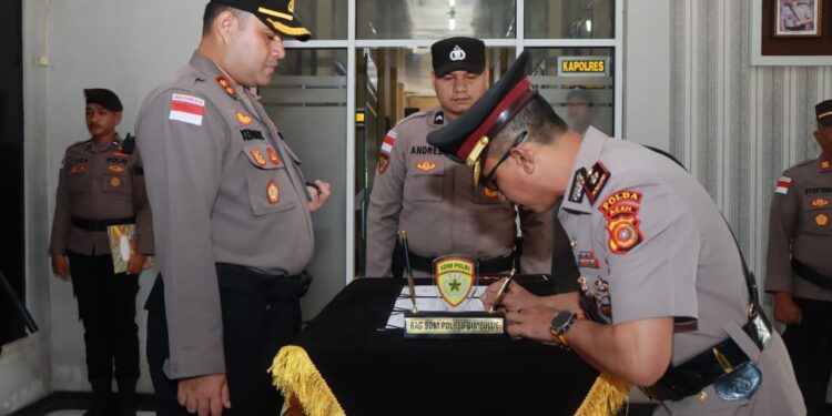 Kapolres Simeulue Pimpin Sertijab Waka Polres Simeulue