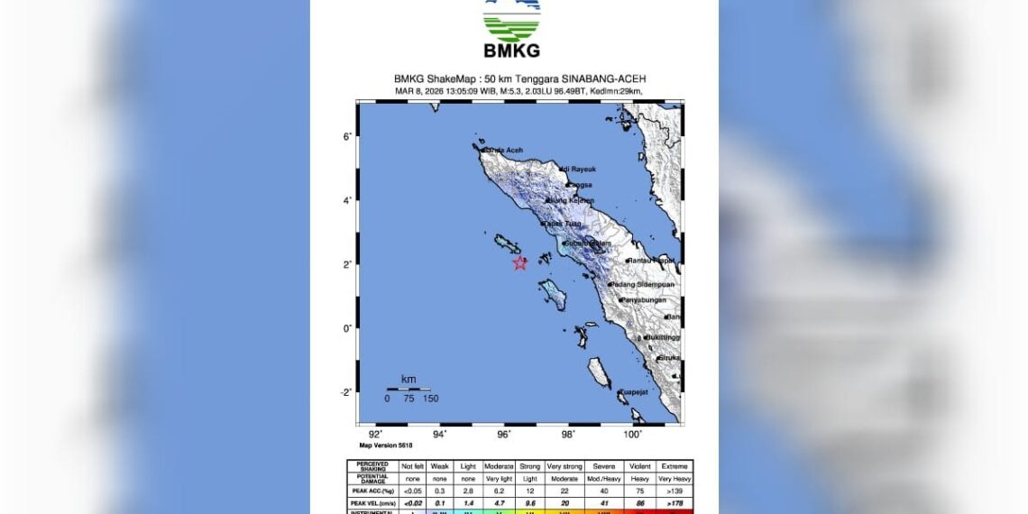 Gempa M 5,3 Guncang Simeulue Aceh, BMKG Pastikan Tak Berpotensi Tsunami