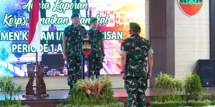 Pangdam I/BB Pimpin Laporan Korps Kenaikan Pangkat Pamen di Makodam I/BB