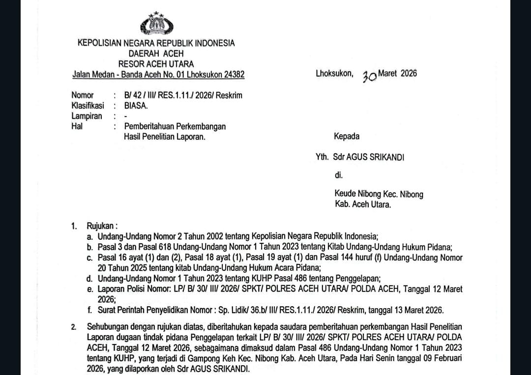 IMG-20260404-WA0029 Satreskrim Polres Aceh Utara Lidik Dugaan Penggelapan Beasiswa di SDN 3 Nibong