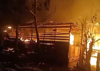 Kebakaran Dini Hari, Kafe Milik Kades Bulu Hadek di Danau Laut Tawar Hangus Dilalap Api