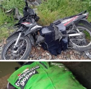 Driver Ojol Tewas Ditabrak Kereta Api di Kota Medan