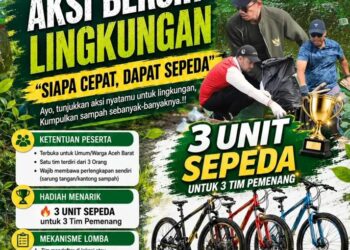 DLH Aceh Barat Gelar “Lomba Aksi Bersih Lingkungan”, Hadiah 3 Unit Sepeda untuk Pemenang