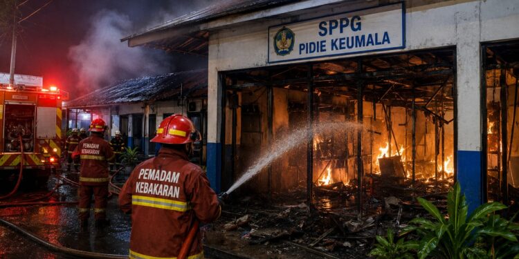 Kebakaran Terjadi di SPPG Pidie Keumala, Diduga Berasal dari Kebocoran Selang LPG