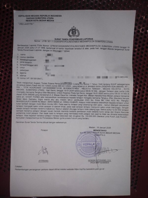 Guru SD Diduga Jadi Korban Tipu Gelap, Laporan Enam Bulan Berlalu di Polrestabes Medan