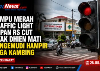 Lampu Merah Traffic light Depan RS Cut Nyak Dhien Mati Pengemudi Hampir Laga Kambing