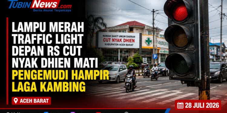 Lampu Merah Traffic light Depan RS Cut Nyak Dhien Mati Pengemudi Hampir Laga Kambing