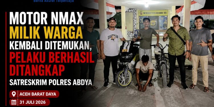Satreskrim Polres Abdya Tangkap Pelaku Penggelapan Yamaha NMAX, Motor Korban Berhasil Diamankan