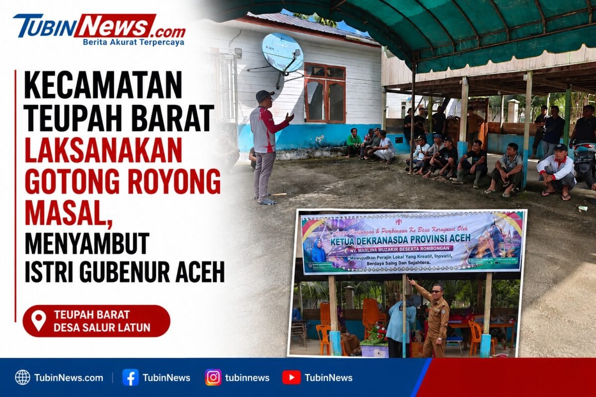 Warga Teupah Barat Gelar Gotong Royong Massal, Sambut Kunjungan Ketua Dekranasda Aceh