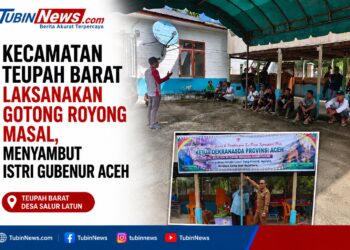 Kecamatan Teupah Barat Laksanakan Gotong Royong Masal, Menyambut Istri Gubenur Aceh