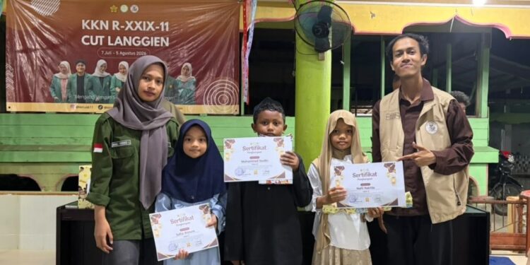 Mahasiswa KKN USK Gelar Festival Anak Sholeh di Gampong Cut Langien, Pidie Jaya