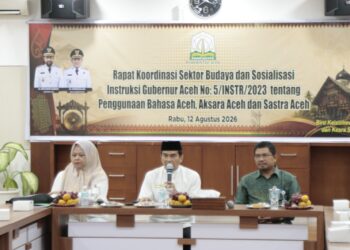 Rakor kebudayaan Aceh sosialisasi Instruksi Gubernur 5 2023 Bahasa Aksara Sastra Aceh