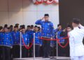 Menaker Yassierli saat upacara HUT ke-81 Kemerdekaan RI di Kemnaker Jakarta
