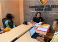 Polisi Polresta Banda Aceh periksa terduga pelaku penggelapan di ruang Satreskrim