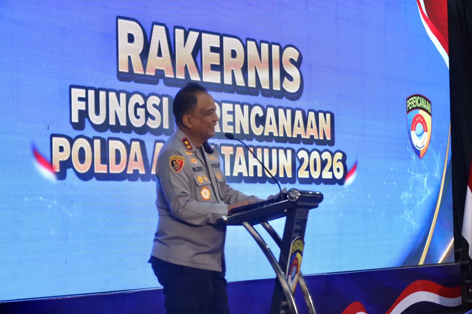 Kapolda Aceh Irjen Pol. Ruddi Setiawan memberikan kata sambutan dalam Rakernis Fungsi Perencanaan Tahun 2026. (TubinNews/HO-Biro Humas Polda Aceh)
