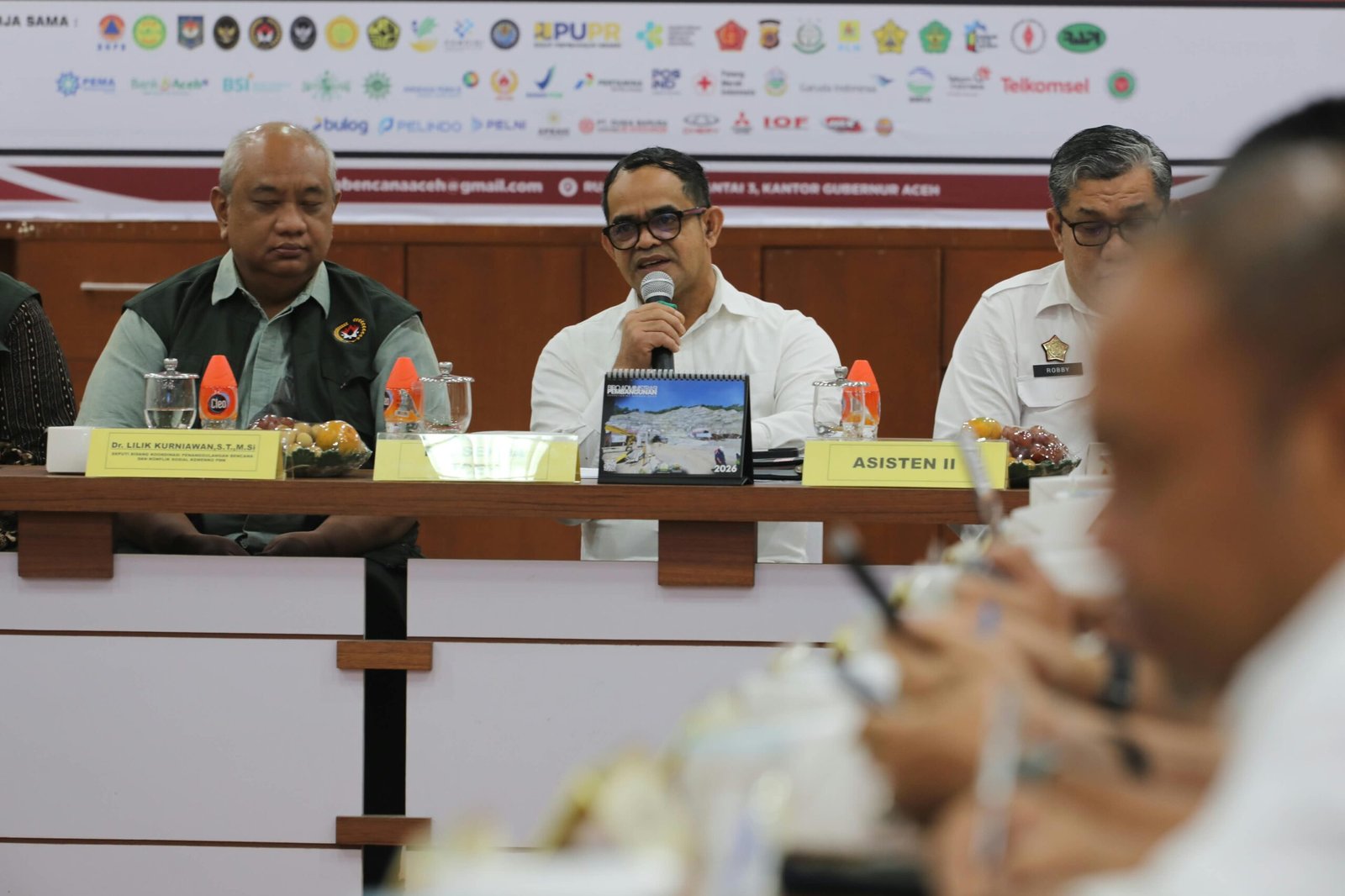 Plt Sekda Aceh, Taufik, menyampaikan percepatan rehab-rekon pascabencana hidrometeorologi. (Dok. Humas Pemprov Aceh)