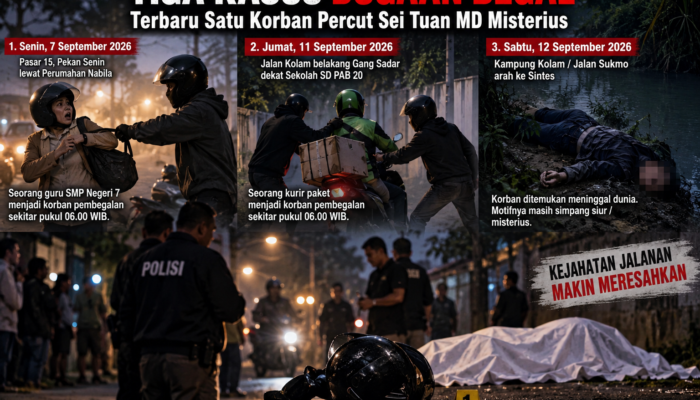 Tiga Kasus Dugaan Begal Terjadi dalam Sepekan, Warga Percut Sei TuanResah