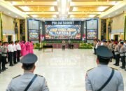 Kapolda Sumatera Utara Irjen Pol. Whisnu Hermawan Februanto memberikan kata sambutan saat memimpin upacara serah terima jabatan Inspektur Pengawasan Daerah. (Dok. Humas Polda Sumut)