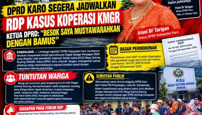 Ketua DPRD Karo Janji Bahas Jadwal RDP KSU Mega Gotong Royong di Bamus